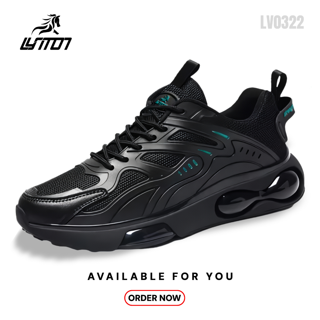 LYT Ten LV0322 Sepatu Sneakers Pria Sepatu Sport Hitam Pria