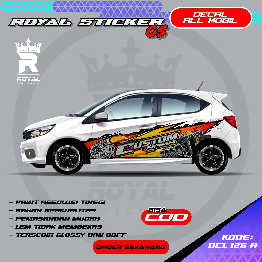 STIKER DECAL MOBIL YARIS SIGRA JAZZ AGYA DESAIN THAILOOK / STIKER DECAL MOBIL FREE CUSTOM NAMA - DCL