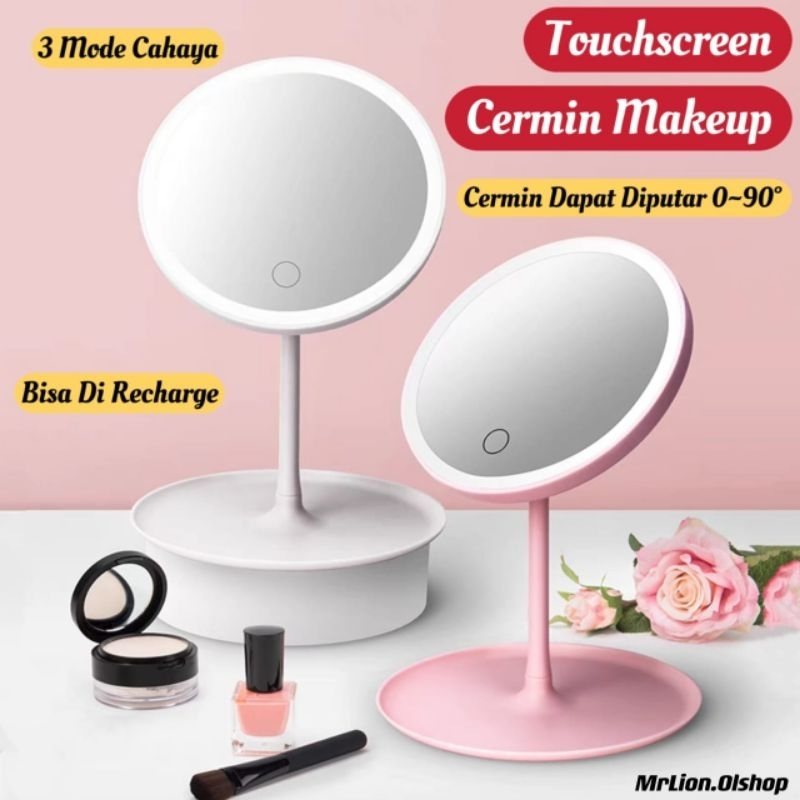 Cermin Makeup LED Light SX-7009 Cermin Rias Plus Lampu 3 Warna Portable Aesthetic Rotasi 90 Derajat 