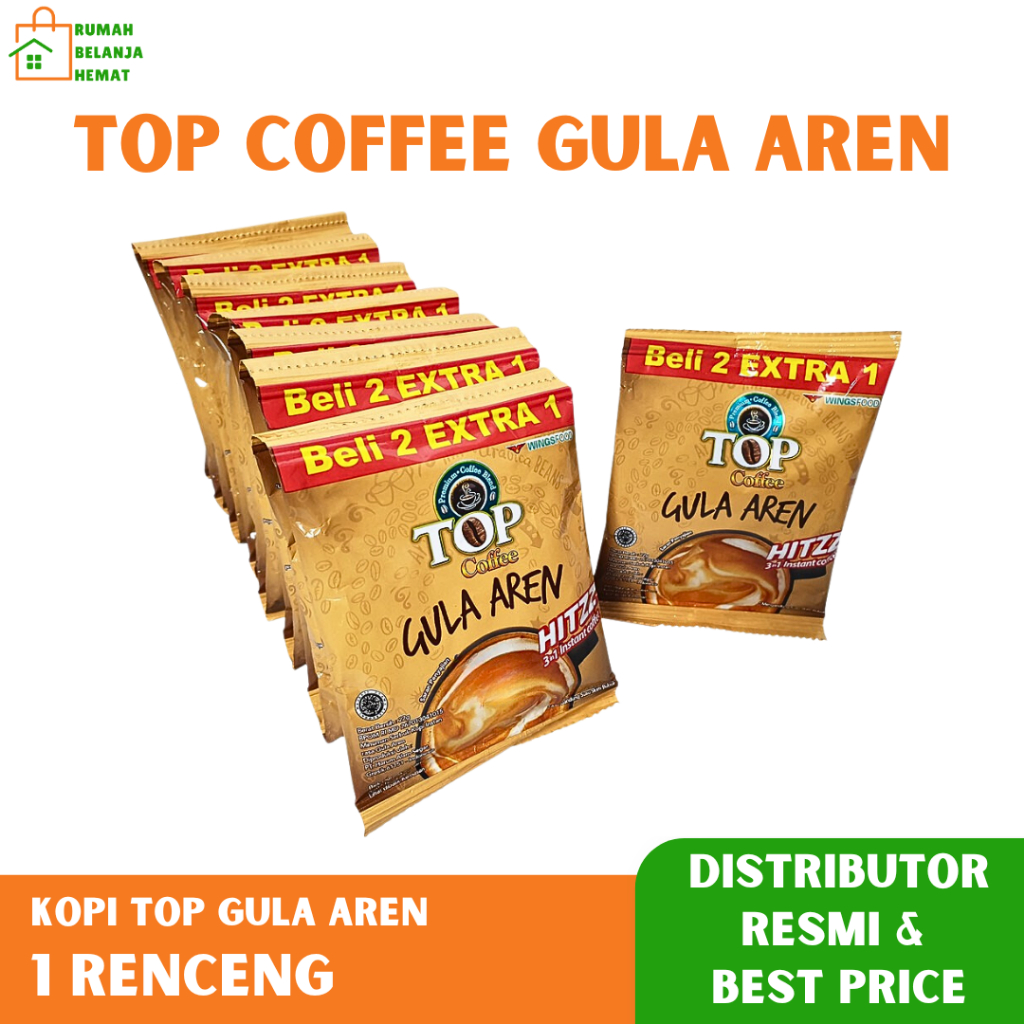 

TOP Coffee Gula Aren Kopi Instan Kopi Bubuk Kopi Kemasan 22gram 1 Renceng