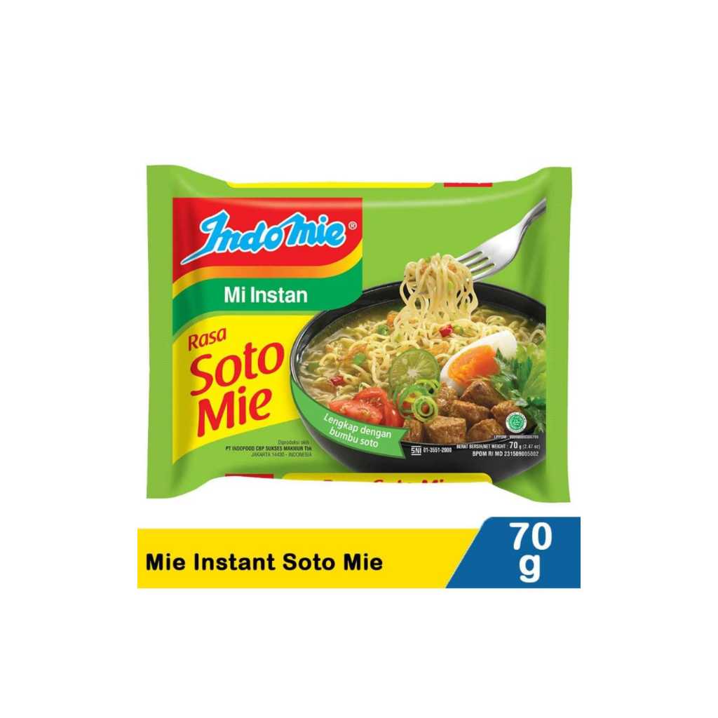 

Indomie Mi Instan Soto Mie 70 g ISI 10 BUNGKUS