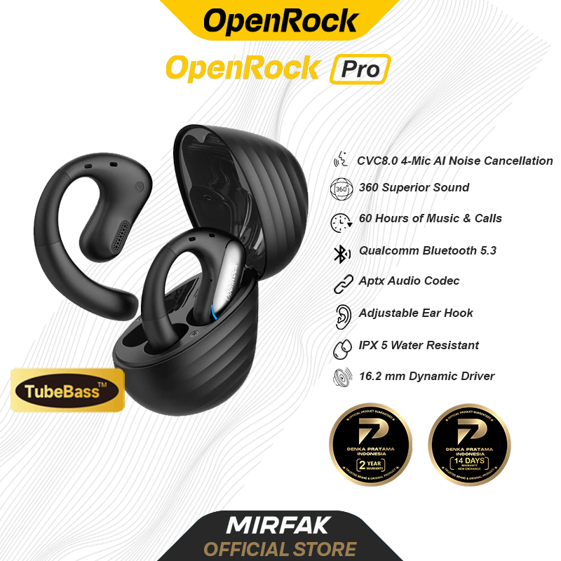 OpenRock Pro TWS Open Ear Air Conduction aptX Sport Earbuds Earphone - Black