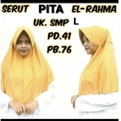 Jilbab ROBBANI SMP SERUT PITA kaos Kerudung Anak Sekolah Hijab Elrahma Bergo Serut Hijab Anak Instan