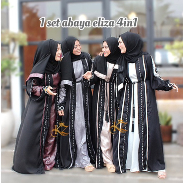 KANZANA~ABAYA ELIZA PREMIUM_SET INNER,OUTER,PASMINA