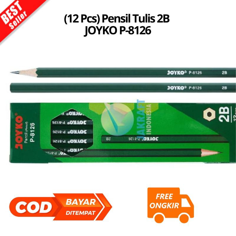 

(SLP)BAYAR DI TEMPAT (12 Pcs) Pensil Tulis 2B JOYKO P-8126 Kayu Asli Hexagonal Serbaguna Murah Banget Berkualitas