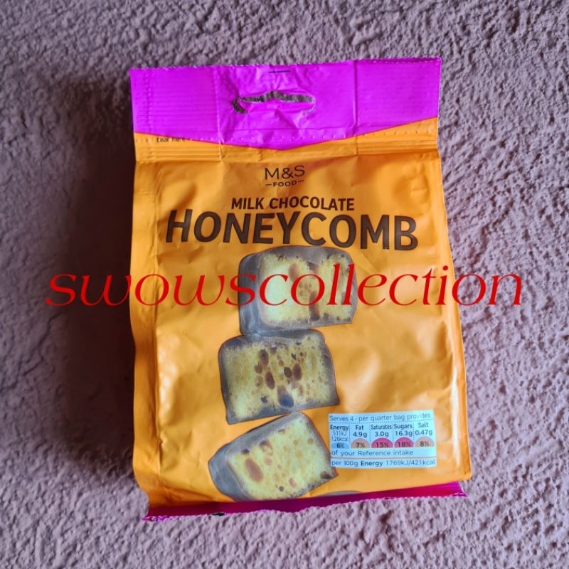 

M&S MARK MARKS & AND SPENCER HONEYCOMB HONEY COMB MILK CHOCOLATE COKLAT COKELAT SUSU