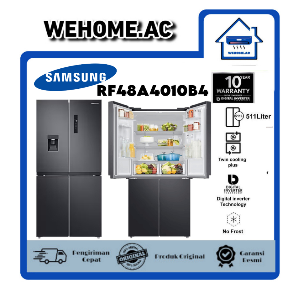 Kulkas Samsung Set By Side 4 Pintu RF48A4010B4/BL Kulkas 4 Pintu Samsung Kulkas Side By Side