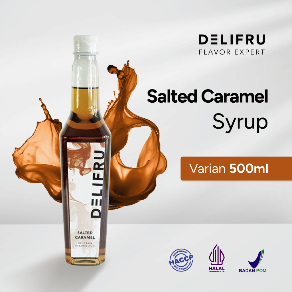 Delifru Salted Caramel Syrup 500 ml - Sirup Karamel Asin