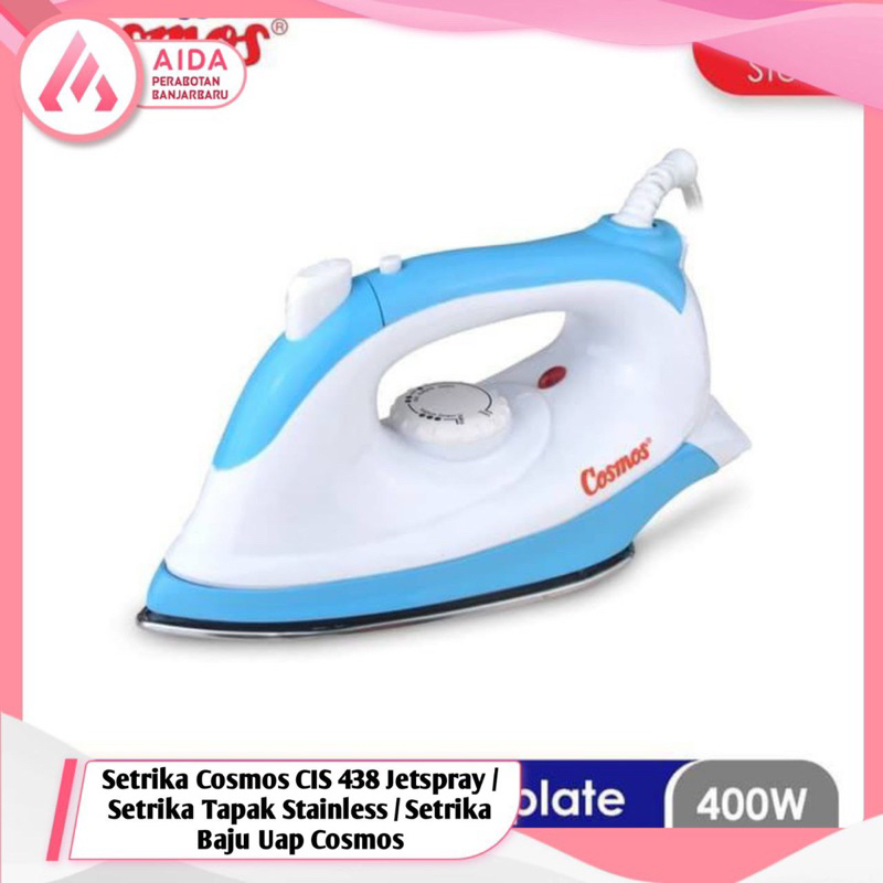 Setrika Cosmos CIS 438 Jetspray / Setrika Tapak Stainless / Setrika Baju Uap Cosmos CIS 438