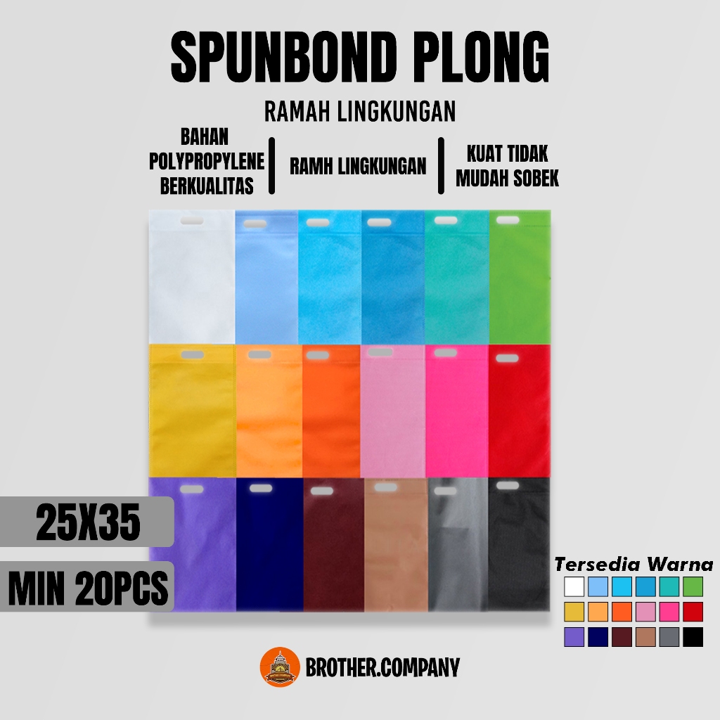 

TAS KAIN SPUNDBOND PLONG OVAL GOODIE BAG per pcs, Ukuran 25x35, 30x40,Dan 35x45 PER PCS