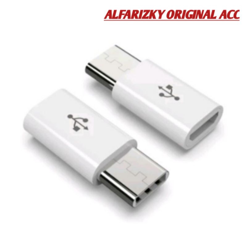 Konektor Sambungan Kabel Micro Ke Type C - Connektor Sambungan Cable Data USB Micro Ke tipe C