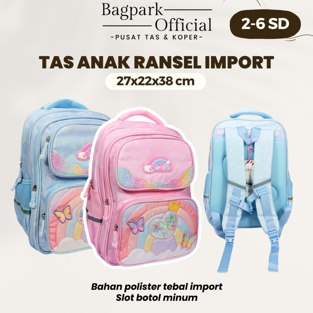 TAS ANAK SEKOLAH PEREMPUAN SD TEBAL TAS ANAK IMPORT PREMIUM GAMBAR PELANGI TAS SEKOLAH KEKINIAN RANS