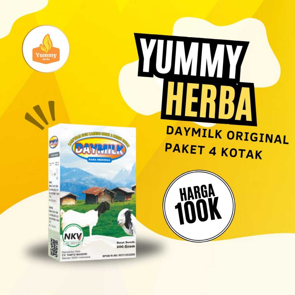 

DAYMILK Susu Kambing Etawa Paket 4 BOX - Atasi Asam Lambung Nyeri sendi 800gr