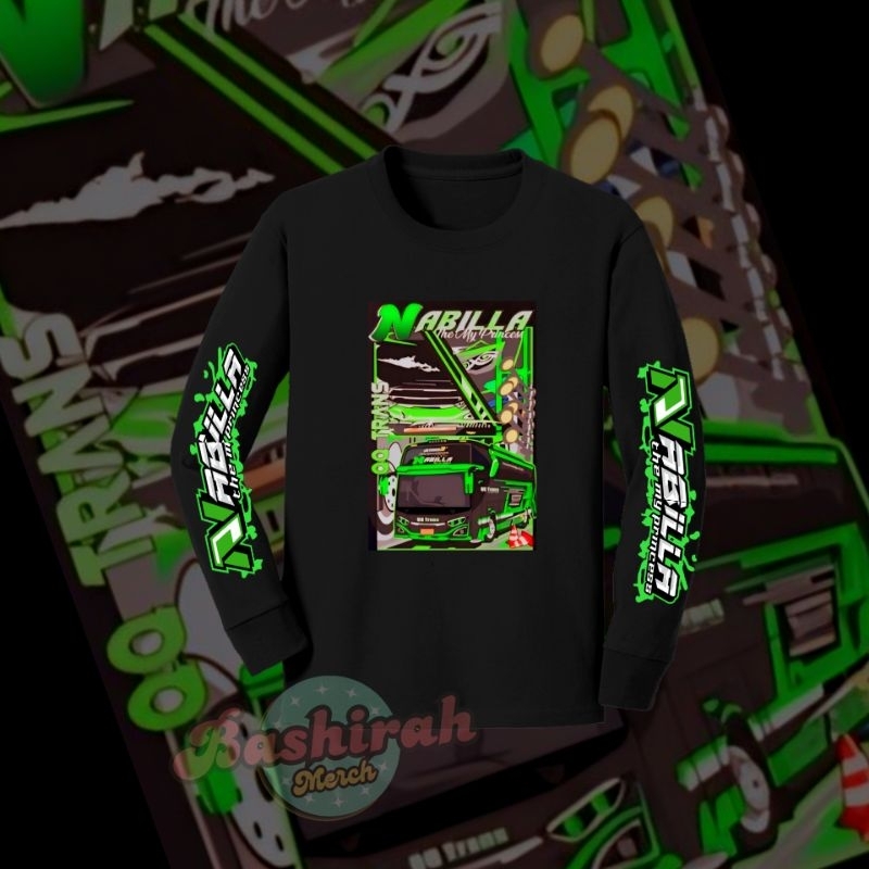 Kaos anak Tangan panjang Bus Nabilla / Kaos anak Bus