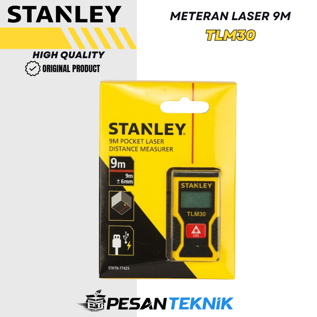 Meteran Laser STANLEY Alat Ukur Laser 9 Meter TLM30 Stanley STHT77425