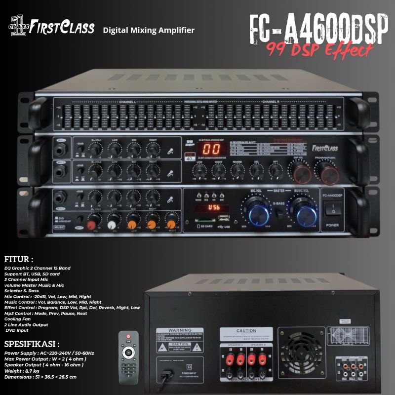 Professional Digital Amplifier 99 DSP Mixing Effects 4600DSP | Ampli FC A4600 DSP FCA 4600 DSP