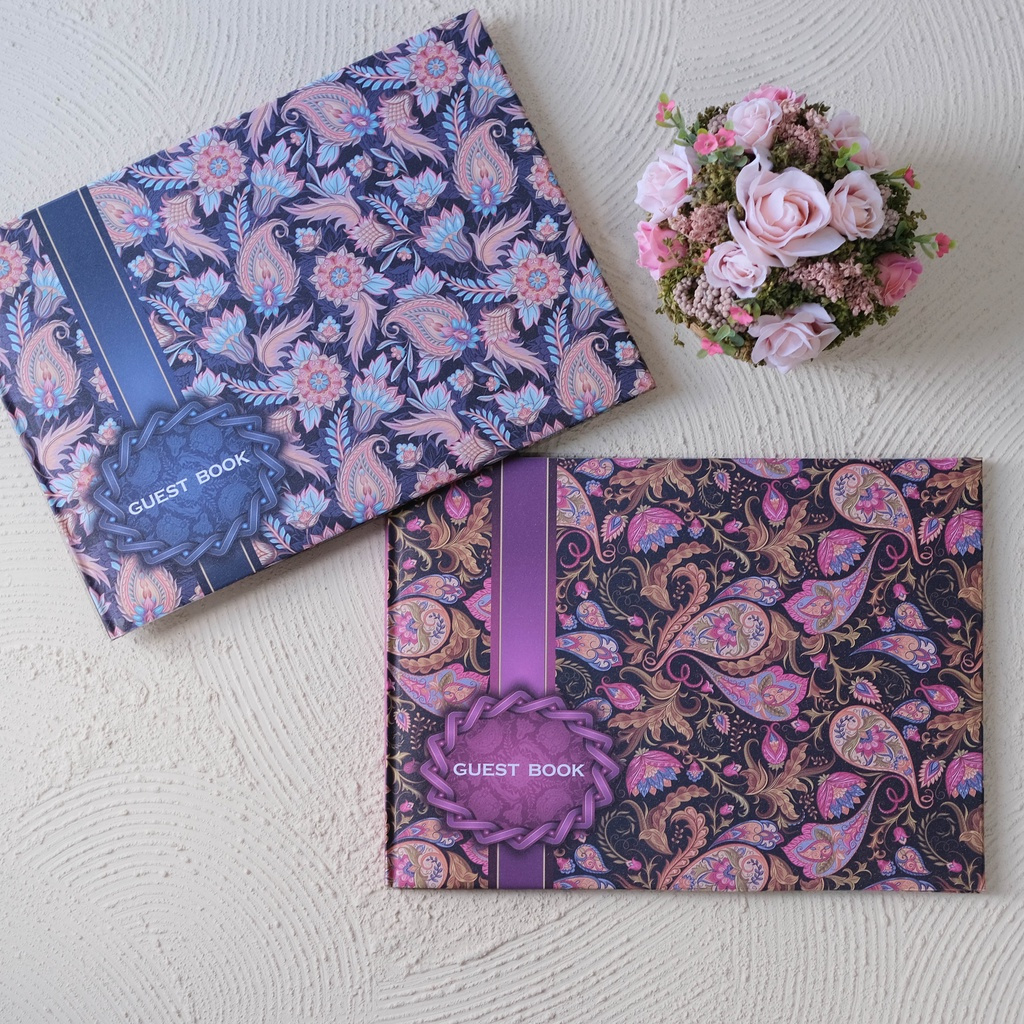 

BUku Tamu Simpaty Curly Rose / Bt White