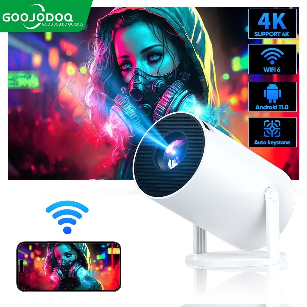 GOOJODOQ PROYEKTOR ANDROID 4K WIFI Bluetooth / PROJECTOR ANDROID MINI / PROYEKTOR MURAH / PROYEKTOR 