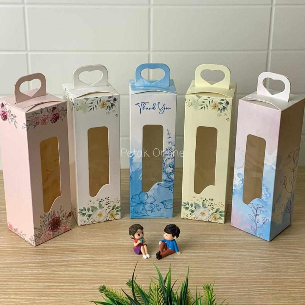 

25 Pcs Box Tenteng Warna Kemasan Botol/ Tumbler 6.5 x 6.5 x 20 cm