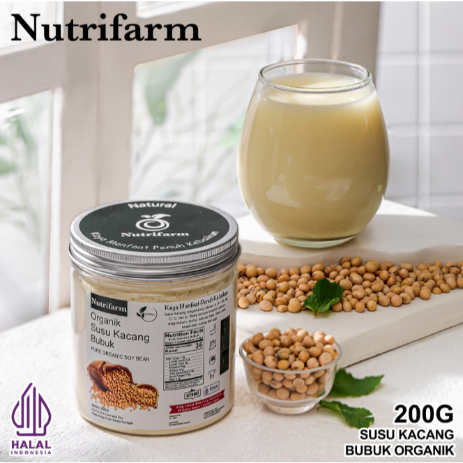 

NUTRIFARM SUSU KACANG KEDELAI BUBUK MURNI 200 GR/SUSU KACANG KEDELAI ORIGINAL ORGANI/ BUBUK KACANG KEDELAI