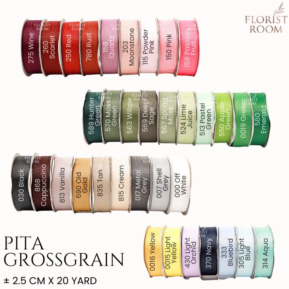 

Murah Meriah Pita Grossgrain 25cm x 2yard Ribbon kado hadiah Pita