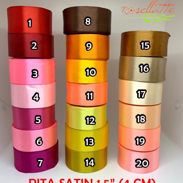 

Potongan Besar PITA SATIN 15 inch 4cm