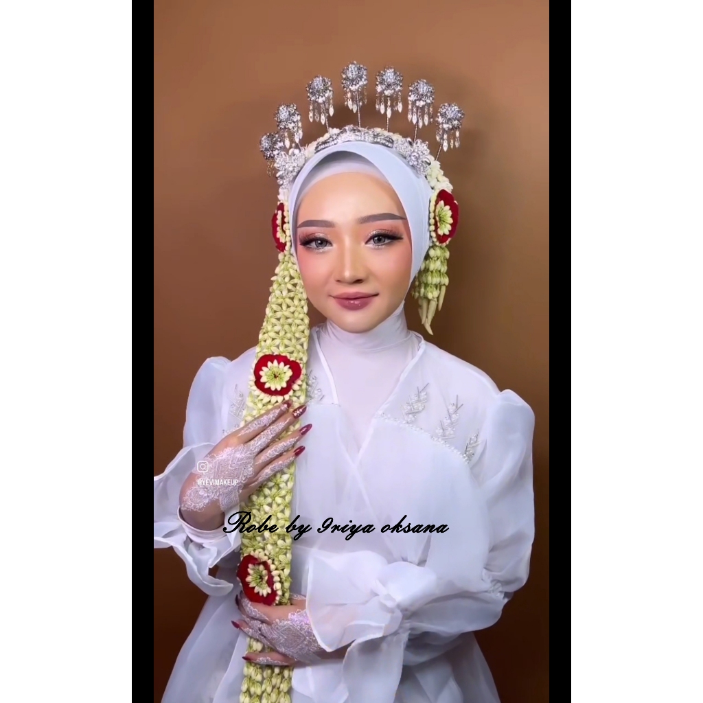 SHAKIRA - Wedding Dress Kimono Pengantin Organza Robe Payet Mutiara Dilengkapi Rumbai Cantik