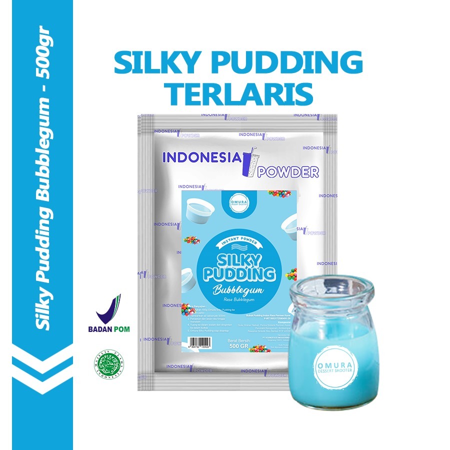 

[SILKY PUDDING] Bubuk Silky Pudding Rasa Bubble Gum / Permen Karet 500 Gr Mix Gula Puding Sutera Pudot Dessert Instant Omura Powder