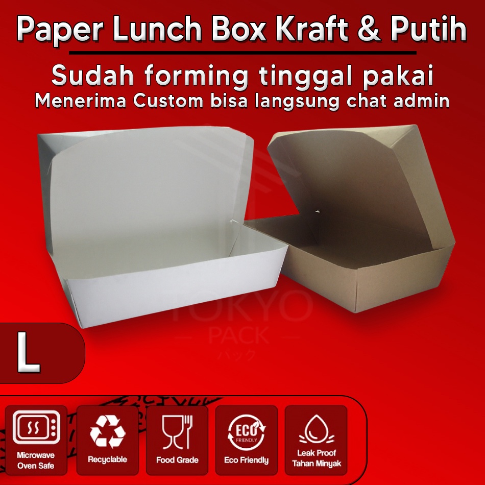 

Beli Hemat Paper Lunch Box Size L Food Grade Kemasan Makanan Kotak Putih