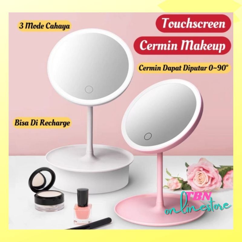 Kaca Cermin Rias plus LED Cermin Makeup LED Light SX-7009 Kaca Rias Portable Aesthetic Rotasi 90° To