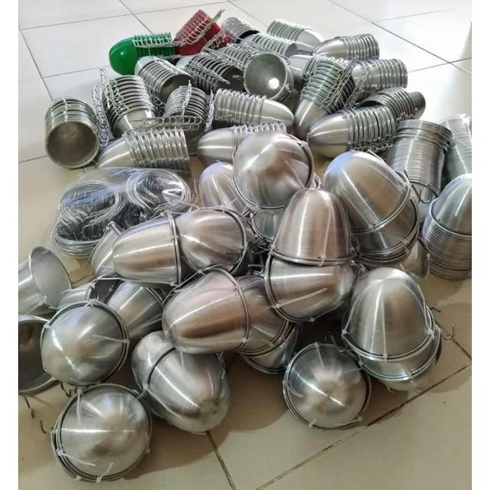 ISI 10 CEPUK WADAH PAKAN AYAM / CEPUK MANGKOK PAKAN AYAM BAHAN ALMUNIUM