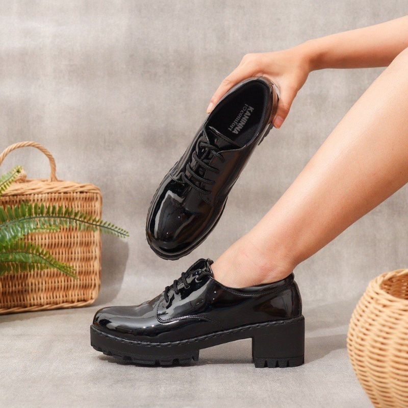 (PRELOVED) KANINNA OXFORD OLIVE PLATFORM SHOES BIG SIZE SEPATU KERJA FORMAL PESTA CASUAL SIZE 41