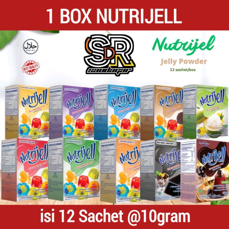 

Nutrijel 1 box isi 12 sachet @10g Lengkap semua rasa