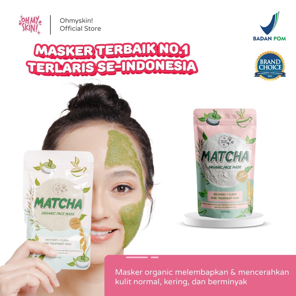 ( SS SKIN ) Masker organik BPOM FS MATCHA 65gr Oh My Skin Masker Wajah Matcha Teh Jepang Bubuk ohmys