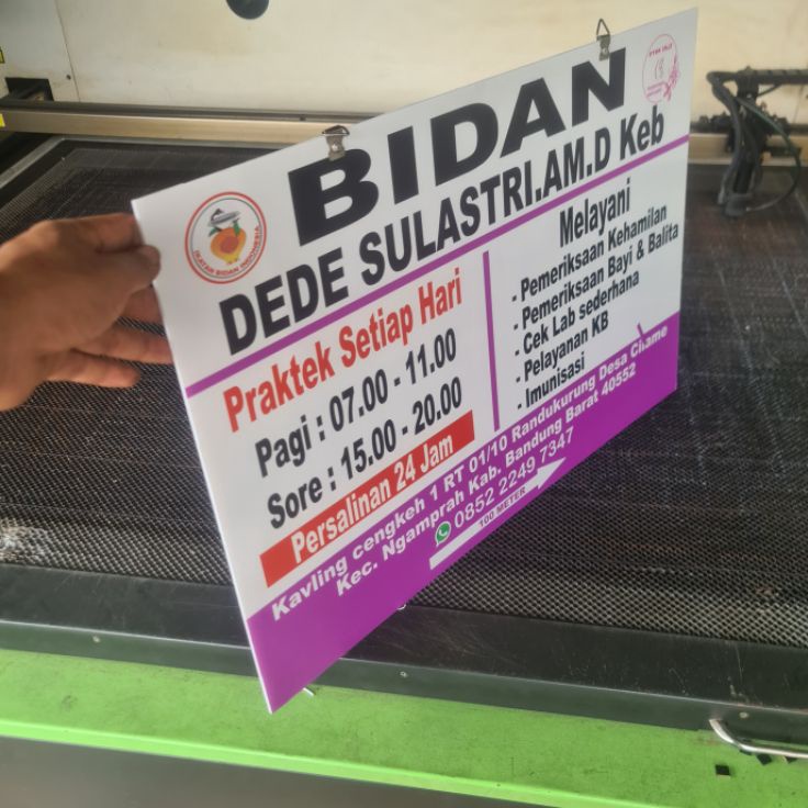

Gratis Ongkir Plang Nama Praktek Bidan Dokter Acrylic Ukuran 4 x6cm