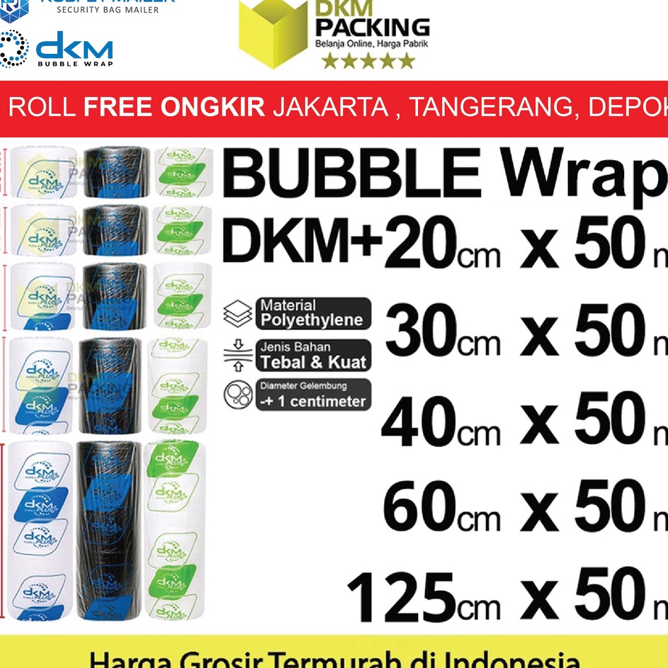 

Dijamin Sampai Plastik Bubble Wrap 5 Meter Bubblewrap DKM PLUS Bubblewrap ROLL