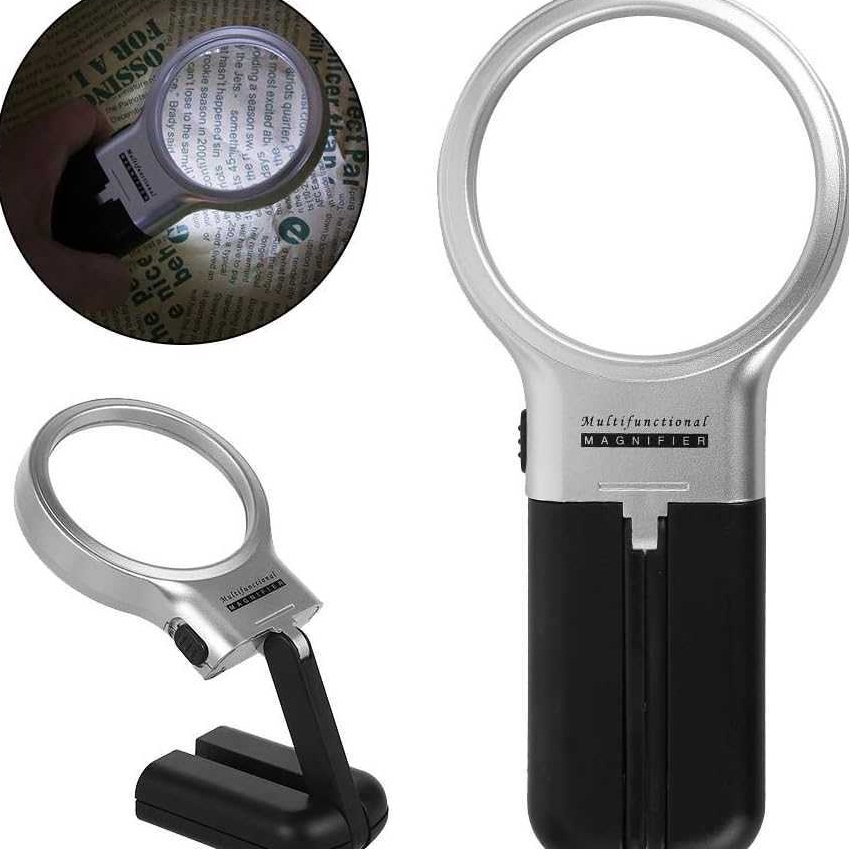 

Diskon Baru Kaca Pembesar Lipat Foldable Magnifying Glass with 2 LED 63mm 3X TH76