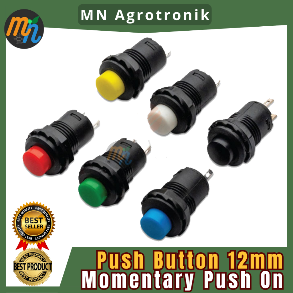 Push Button 12mm Momentary Push On Tombol Saklar 12mm Switch On