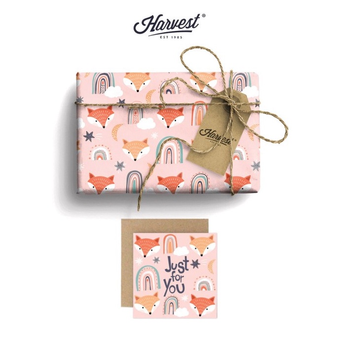 

KILAT Paket Kertas Kado Kartu Ucapan Harvest Wrap Kit Playground Fox