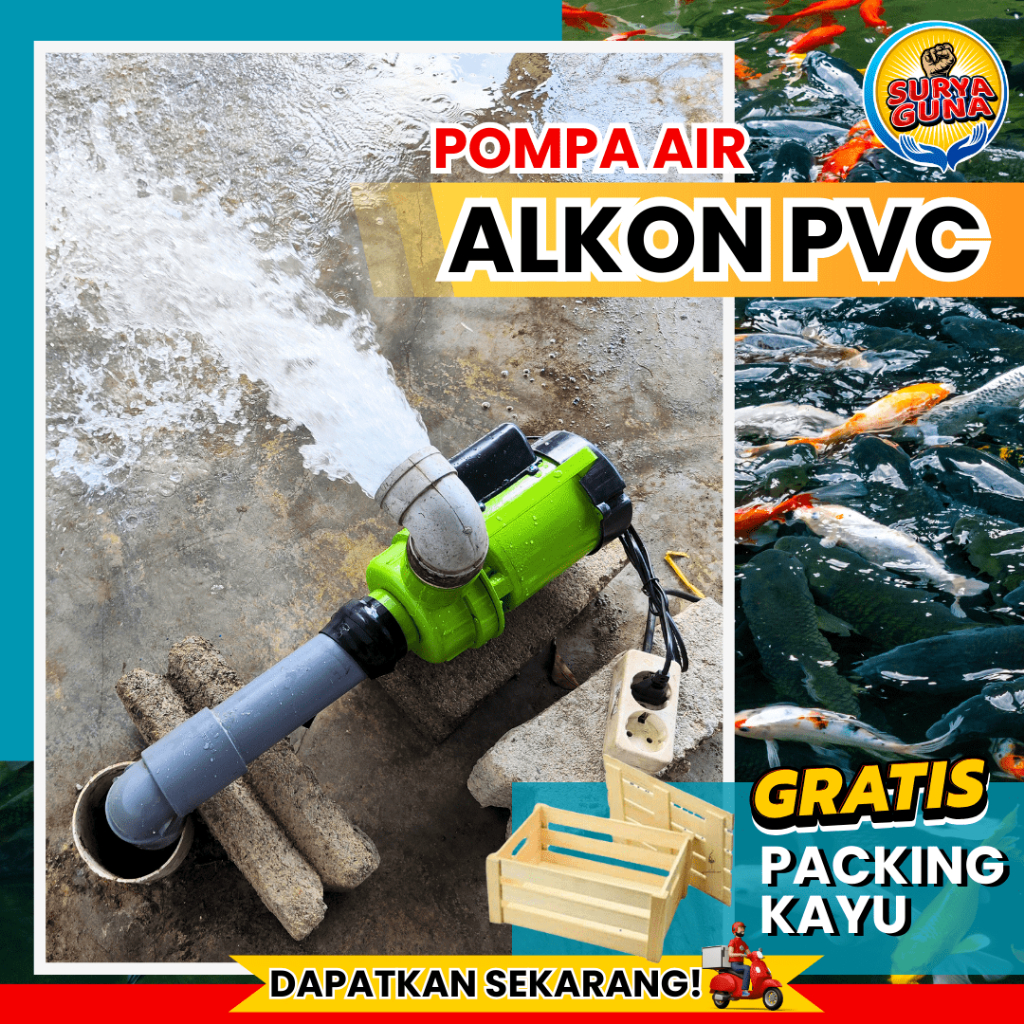 Mesin pompa air modifikasi kolam ikan pompa air alkon pvc bisa NONSTOP semburan besar GRATIS klep