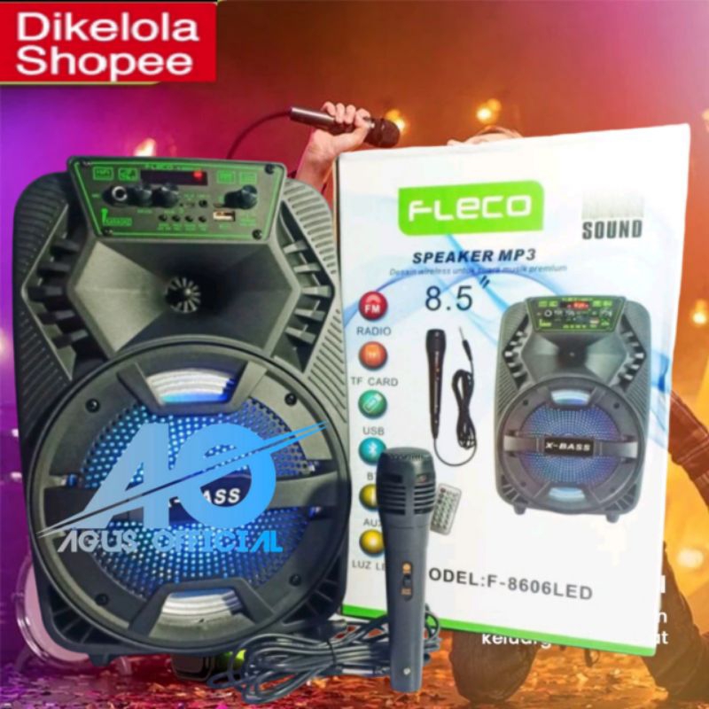 SPEAKER AKTIF FLECO F-8606 Speaker Aktif Multimedia Bluetooth KARAOKE SUPER BASS /SPEAKER /SPEAKER P