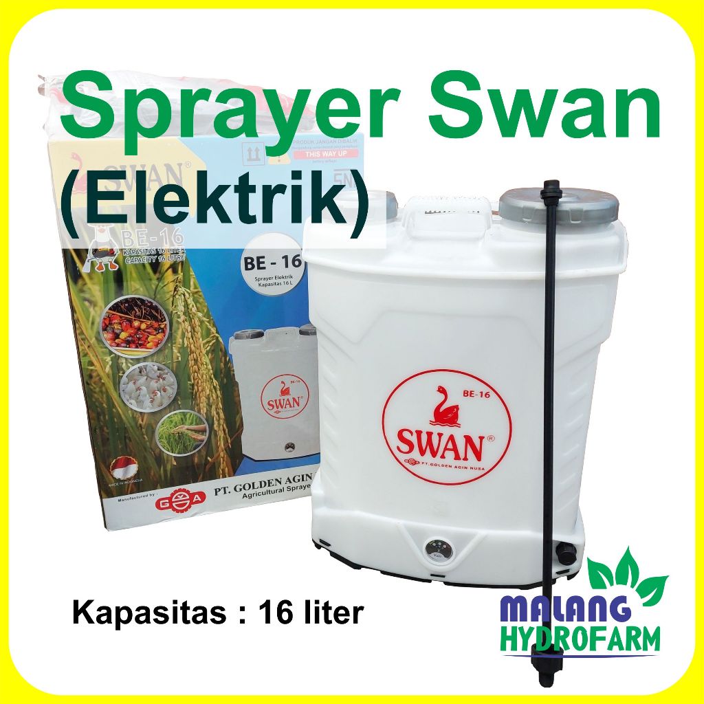 Sprayer Swan Pompa Elektrik BE-16 16 Liter semprotan listrik batrai hama tekanan serba guna aki tama