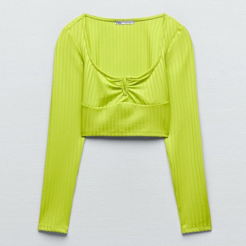 Zara Long Sleeve Crop Top