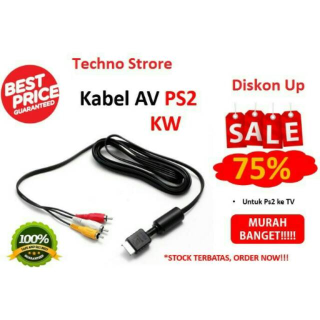 Kabel AV PS2 ke TV - Kabel AV TV ke PS - Cable AV Playstation PS2 PS3