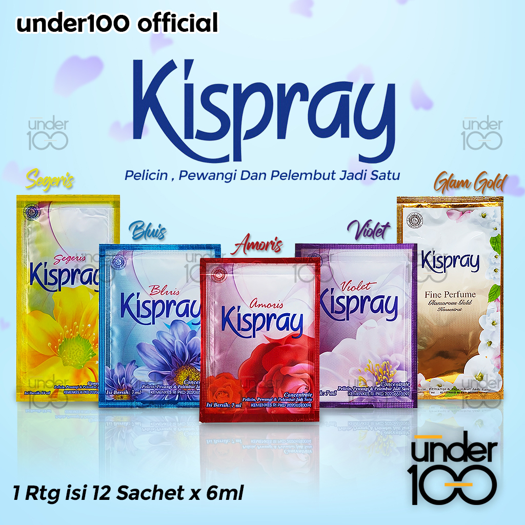 ❤ Under100 ❤ Kispray Sachet Amoris | Segeris | Bluis | Violet  | Glamorous Gold 12 Sachet x 6 ml