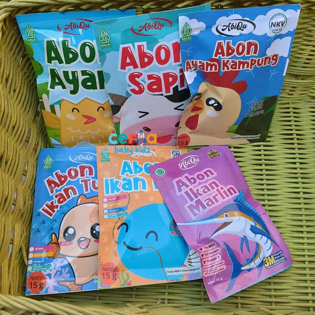 

Abon Sapi Abiqu Abon Bayi Kemasan Sachet 15 gram Non MSG Abon Bayi Abon Sehat Penambah Nafsu Makan Cemilan Mpasi