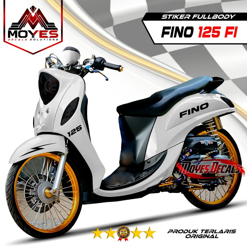 Decal stiker variasi fino 125 fullbody motip polos keren decal stiker fullbody motor fino 125 Fi