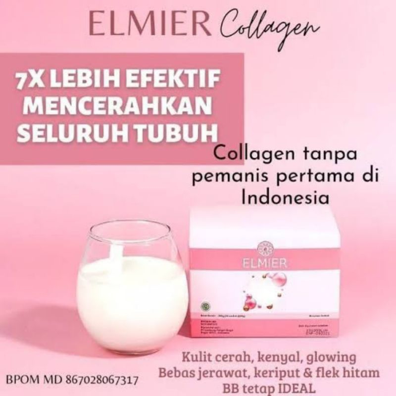 COLLAGEN PREMIUM DRINK ELMIER ORIGINAL ISI 12 SACHET
