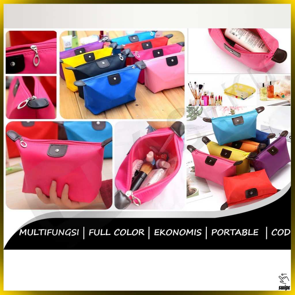 Pouch Tas Make Up Bag Organizer Wanita Polos Souvenir Multifungsi Serbaguna Multi Fungsi Full Color
