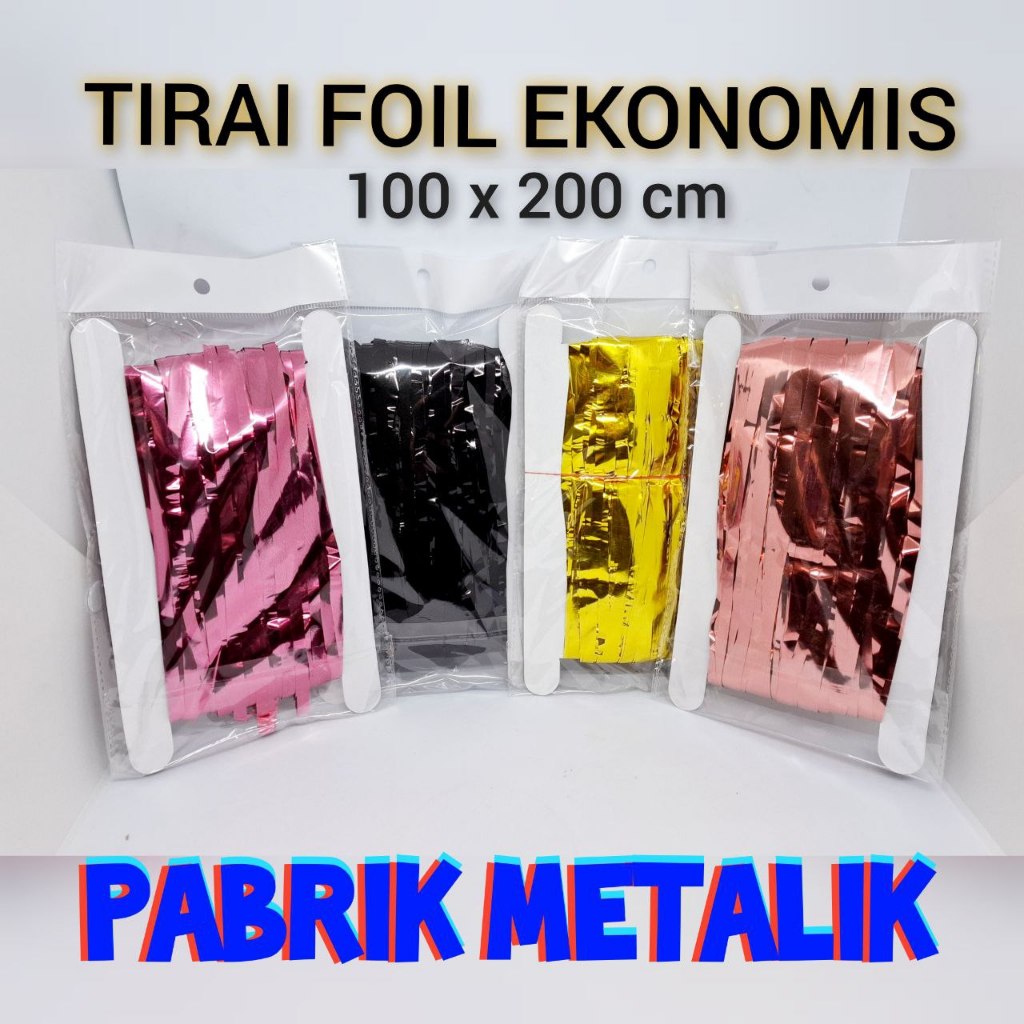 Tirai Foil Ekonomis 1x2 Meter Termurah Se-Indonesia / Tirai Rumbai Foil / Tirai Dekorasi